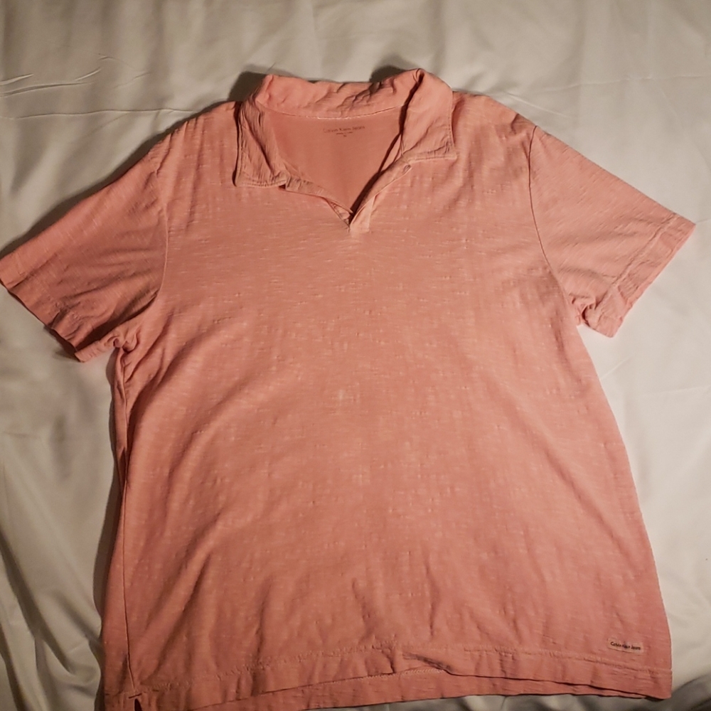 Men's Calvin Klein Jeans polo shirt salmon- XL